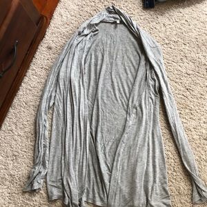 charolette russe flowy gray long cardigan